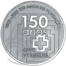 150 ANOS DA FUNDAÇÃO DA CRUZ VERMELHA Prata Proof